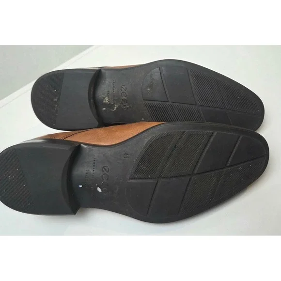 ECCO Mens Citytray Cap Toe Lace Up Shoe Amber Brown Leather Size 41 EU 7-7.5 US - Picture 10 of 13